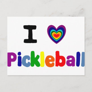 Fun Colourful Pickleball Letters Art Postcard