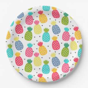 Fun Colourful Pineapple pattern Paper Plate