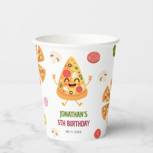 Fun Colourful Pizza Party Kids Birthday Paper Cups