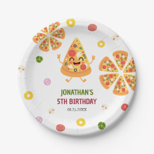 Fun Colourful Pizza Party Kids Birthday Paper Plate