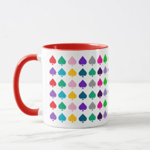 Fun, Colourful Playing Cards' Spades Suit Pattern Mug