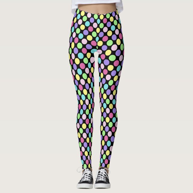 Fun Colourful Polka Dots Leggings (Front)