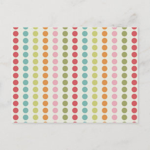Fun Colourful Polka Dots Lined Up in Rows Postcard