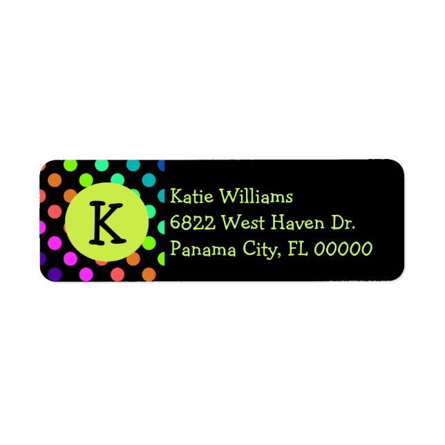 Fun Colourful Polka Dots With Monogram (Front)