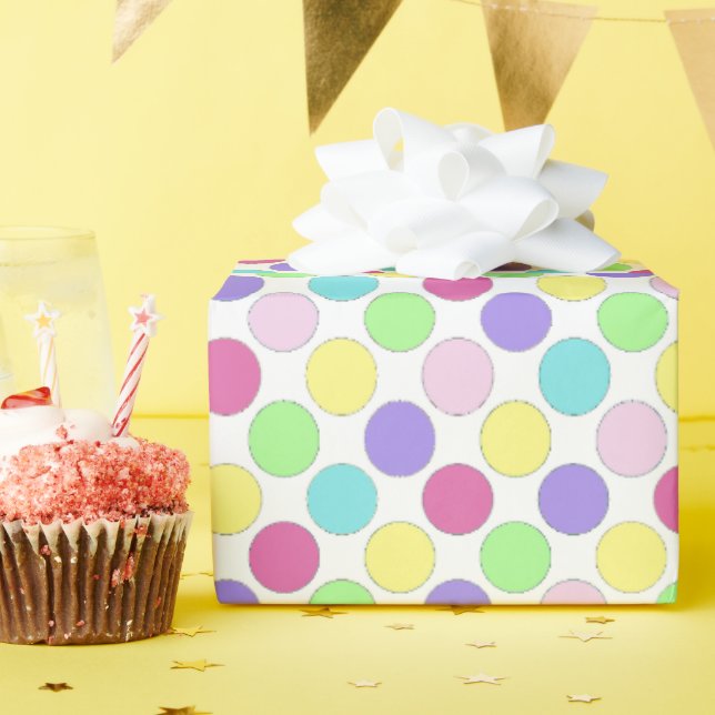 Fun Colourful Polka Dots Wrapping Paper (Birthday Party)