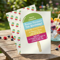 Fun Colourful Popsicle Any Age Summer Birthday