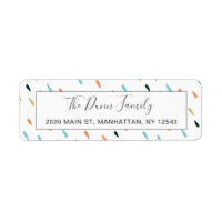 Fun Colourful Rain Drop Pattern Return Address