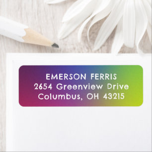 Fun colourful rainbow kid's return address