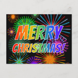 Fun, Colourful, Rainbow Spectrum "MERRY CHRISTMAS! Postcard