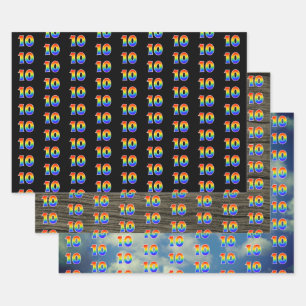 Fun, Colourful, Rainbow Spectrum Pattern 10 Event  Wrapping Paper Sheet