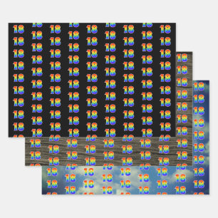 Fun, Colourful, Rainbow Spectrum Pattern 18 Event  Wrapping Paper Sheet