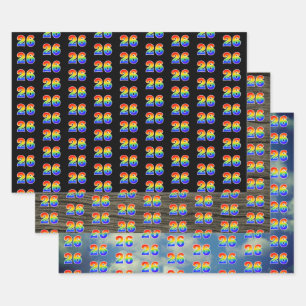 Fun, Colourful, Rainbow Spectrum Pattern 26 Event Wrapping Paper Sheet