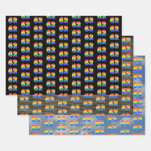 Fun, Colourful, Rainbow Spectrum Pattern 62 Event  Wrapping Paper Sheet