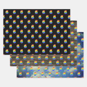 Fun, Colourful, Rainbow Spectrum Pattern 6 Event # Wrapping Paper Sheet