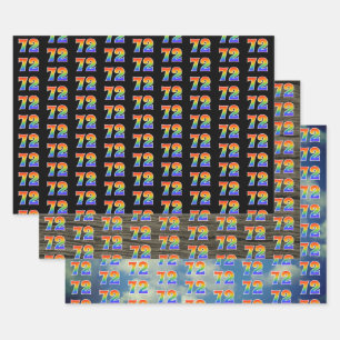 Fun, Colourful, Rainbow Spectrum Pattern 72 Event  Wrapping Paper Sheet