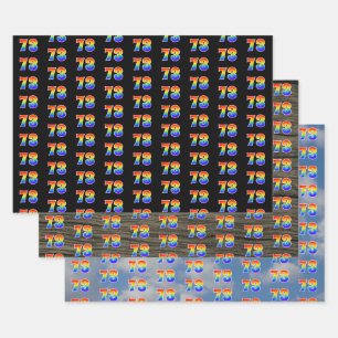 Fun, Colourful, Rainbow Spectrum Pattern 73 Event  Wrapping Paper Sheet