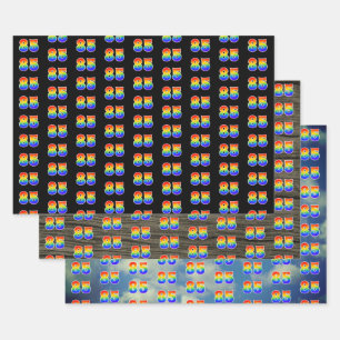Fun, Colourful, Rainbow Spectrum Pattern 85 Event Wrapping Paper Sheet