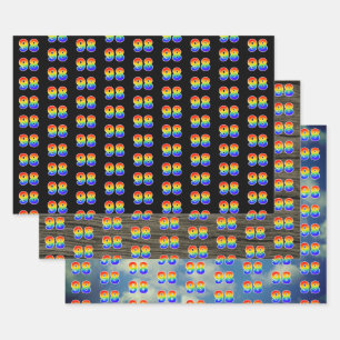 Fun, Colourful, Rainbow Spectrum Pattern 98 Event Wrapping Paper Sheet