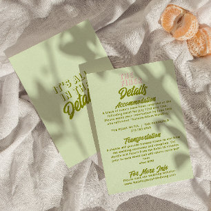 Fun Colourful Retro Funky Modern Wedding Details   Enclosure Card