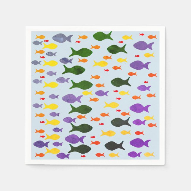 Fun Colourful Sea Fish  Napkins (Front)