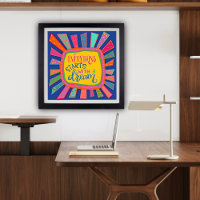 Fun Colourful Start With a Dream Inspiring Quote