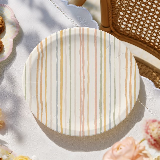Fun Colourful Stripes Paper Plate (Creator Uploaded)
