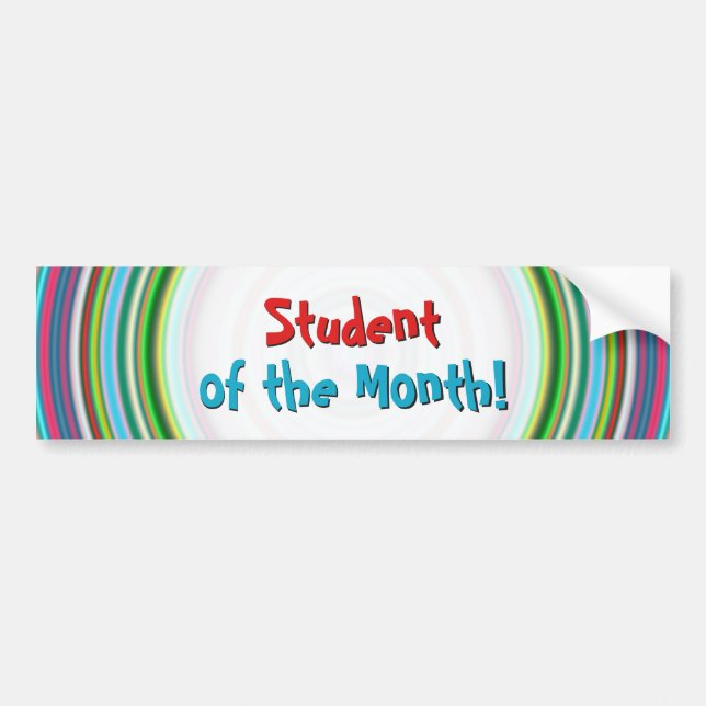 Fun, Colourful "Student of the Month!" Sticker (Front)