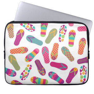 Fun Colourful Summer Flip Flops Pattern Laptop Sleeve