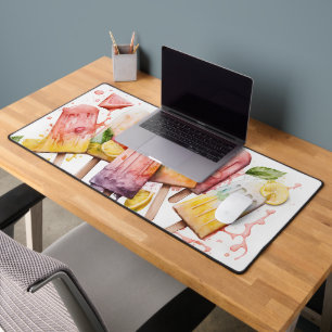 Fun Colourful Summer Popsicle Watercolor Desk Mat