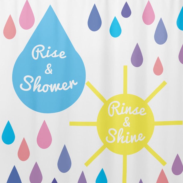 Fun Colourful Sun and Rain shower curtains with pu (Creator Uploaded)