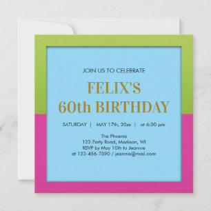 Fun Colourful Surprise Birthday Party Invitation