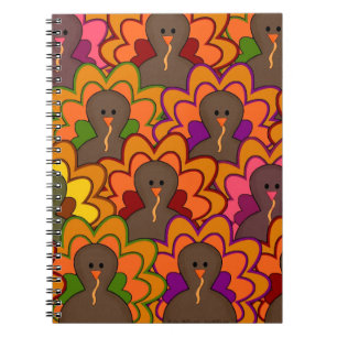 Fun Colourful Thanksgiving Turkeys Spiral Notebook