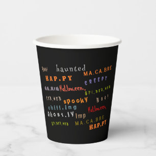 Fun & Colourful Typography Spirit Halloween Paper Cups