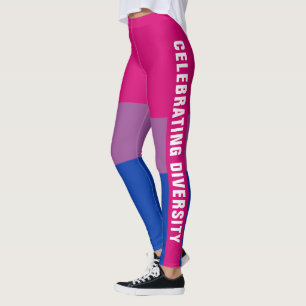 Fun Colourful Unique LGBTQ Bisexual Pride Flag Tex Leggings