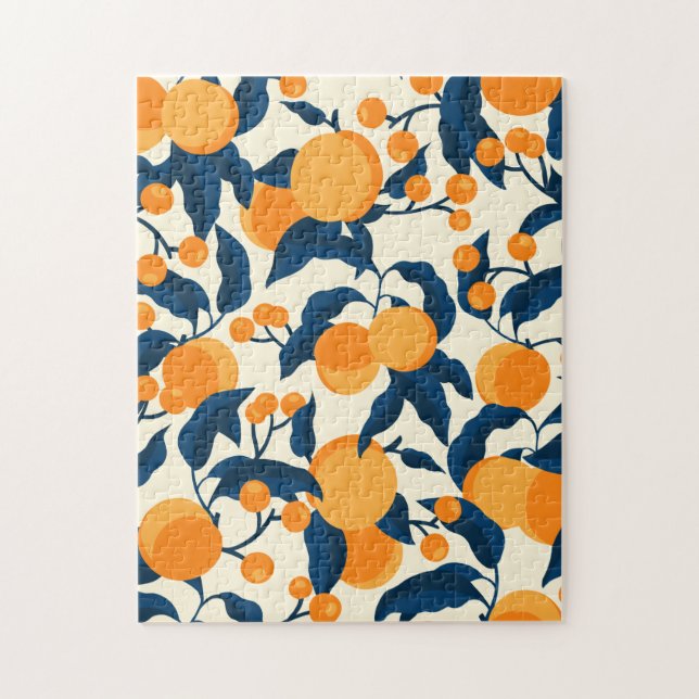 Fun & Colourful Vintage Apricot Pattern Jigsaw Puzzle (Vertical)