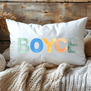 Fun Colourful Watercolor Boyce Louisiana Town Lumbar Cushion