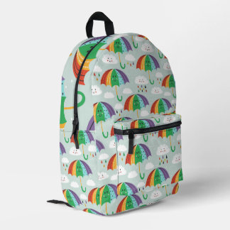 Fun colourful weather cartoon themed printed backpack