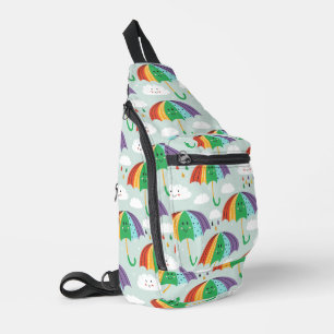 Fun colourful weather cartoon themed sling bag