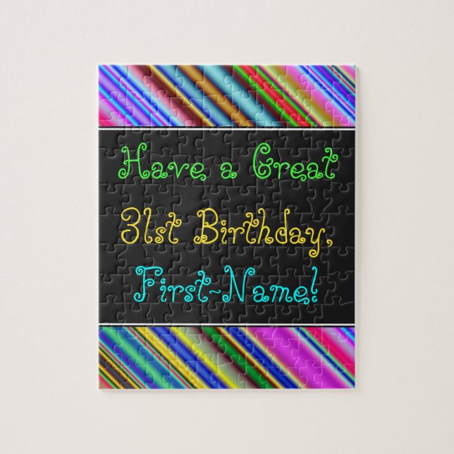 Fun, Colourful, Whimsical 31st Birthday Puzzle (Vertical)