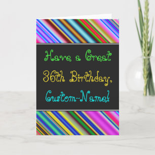Fun, Colourful, Whimsical 36th Birthday Card