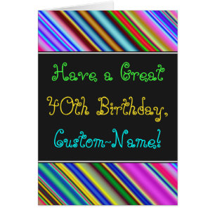 Fun, Colourful, Whimsical 40th Birthday Card