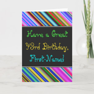Fun, Colourful, Whimsical 43rd Birthday Card