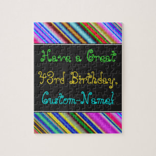 Fun, Colourful, Whimsical 43rd Birthday Puzzle