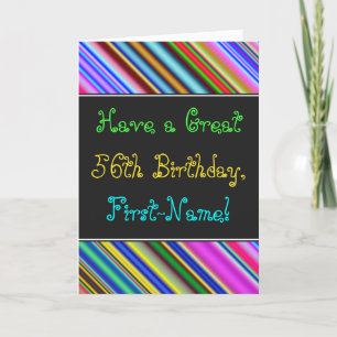 Fun, Colourful, Whimsical 56th Birthday Card