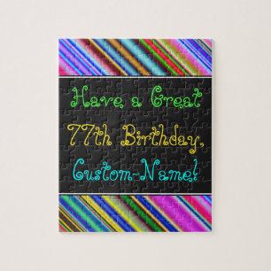 Fun, Colourful, Whimsical 77th Birthday Puzzle