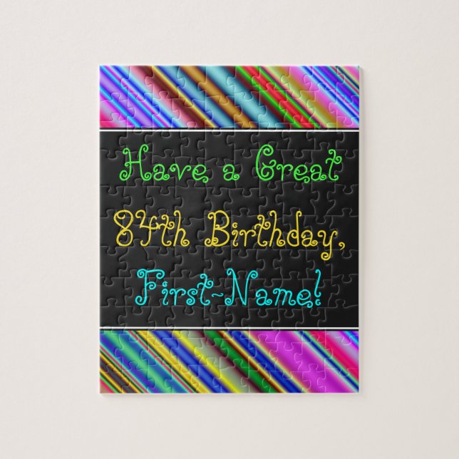 Fun, Colourful, Whimsical 84th Birthday Puzzle (Vertical)
