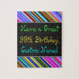 Fun, Colourful, Whimsical 98th Birthday Puzzle