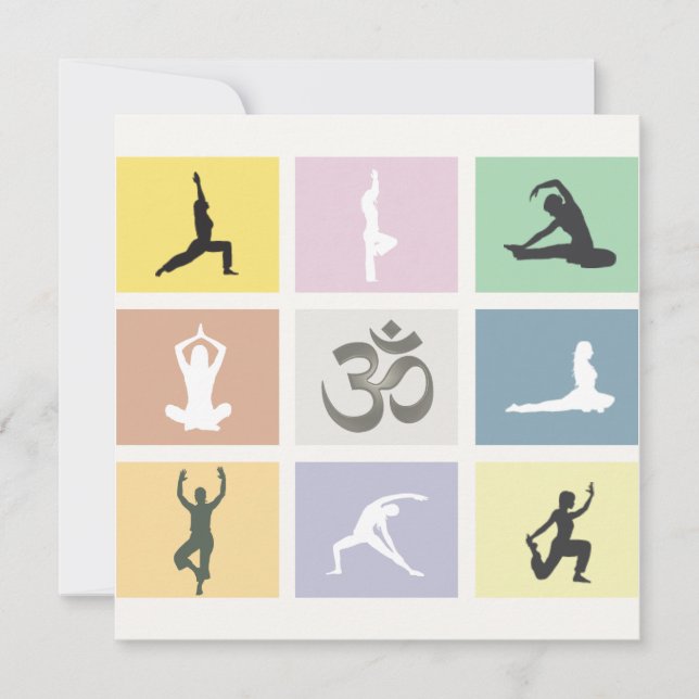 Fun Colourful Yoga Invitation (Front)