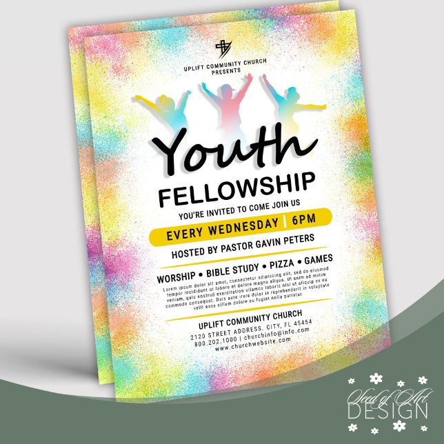 Fun & Colourful Youth Fellowship Church Event Flyer (Creator Uploaded)
