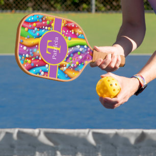 Fun colours add monogram Carbon Fibre Pickleball Paddle